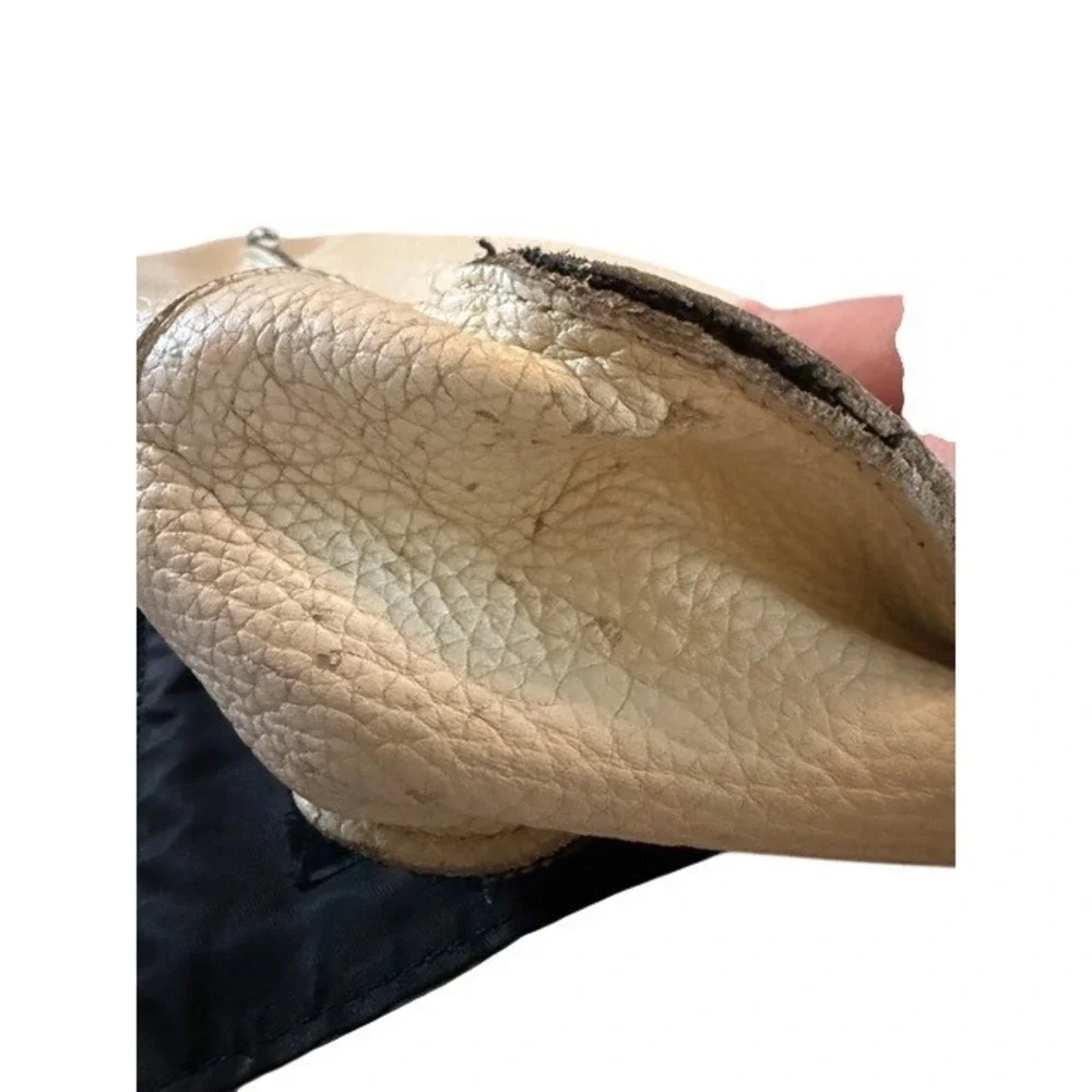 J.Fold Leather Messenger Bag RARE Cream Black Abstract Scribble Crossbody Urban‎